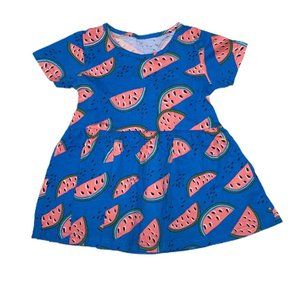 Beautiful Watermelon Short Sleeves Toddler Dress